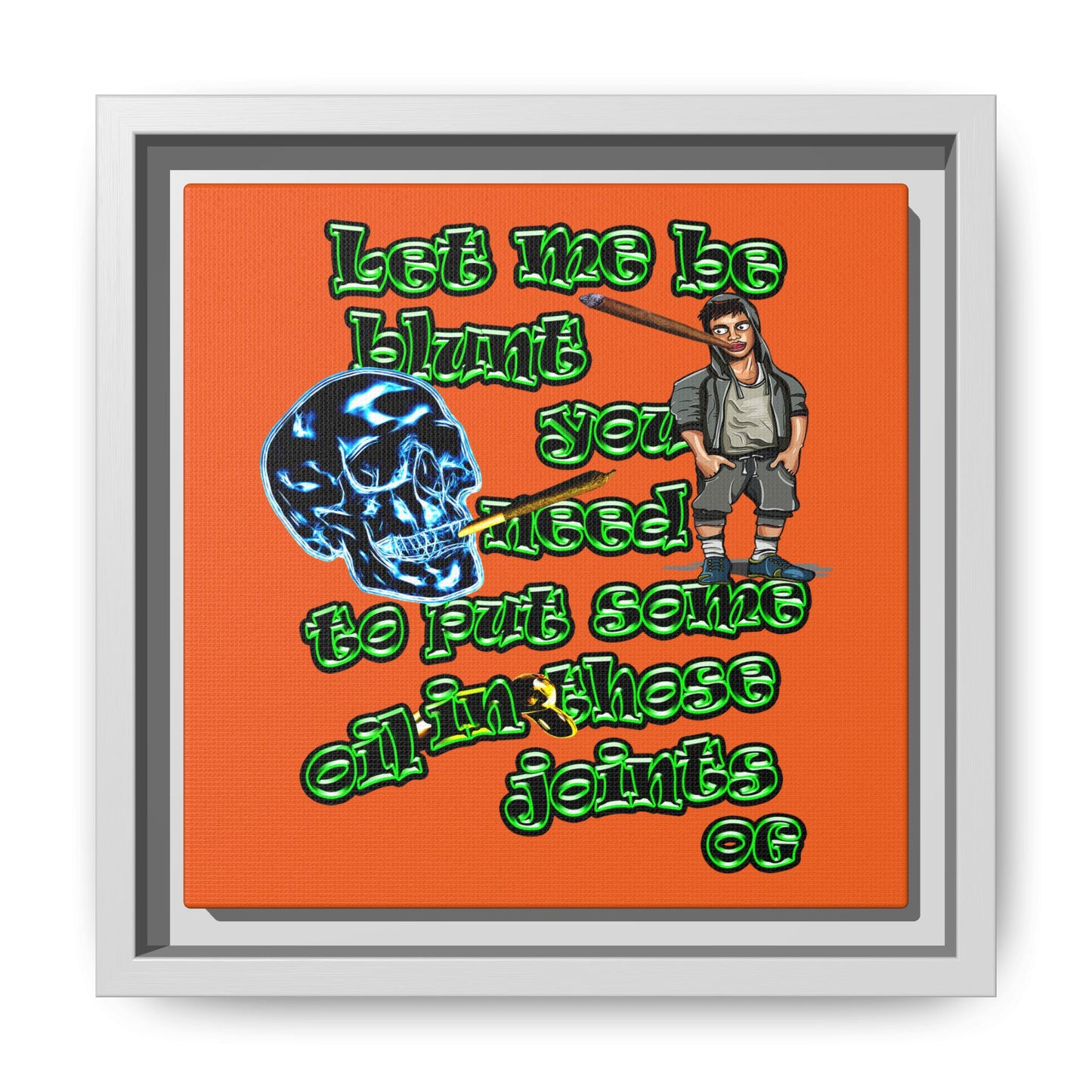 og - framed canvas art (orange)
