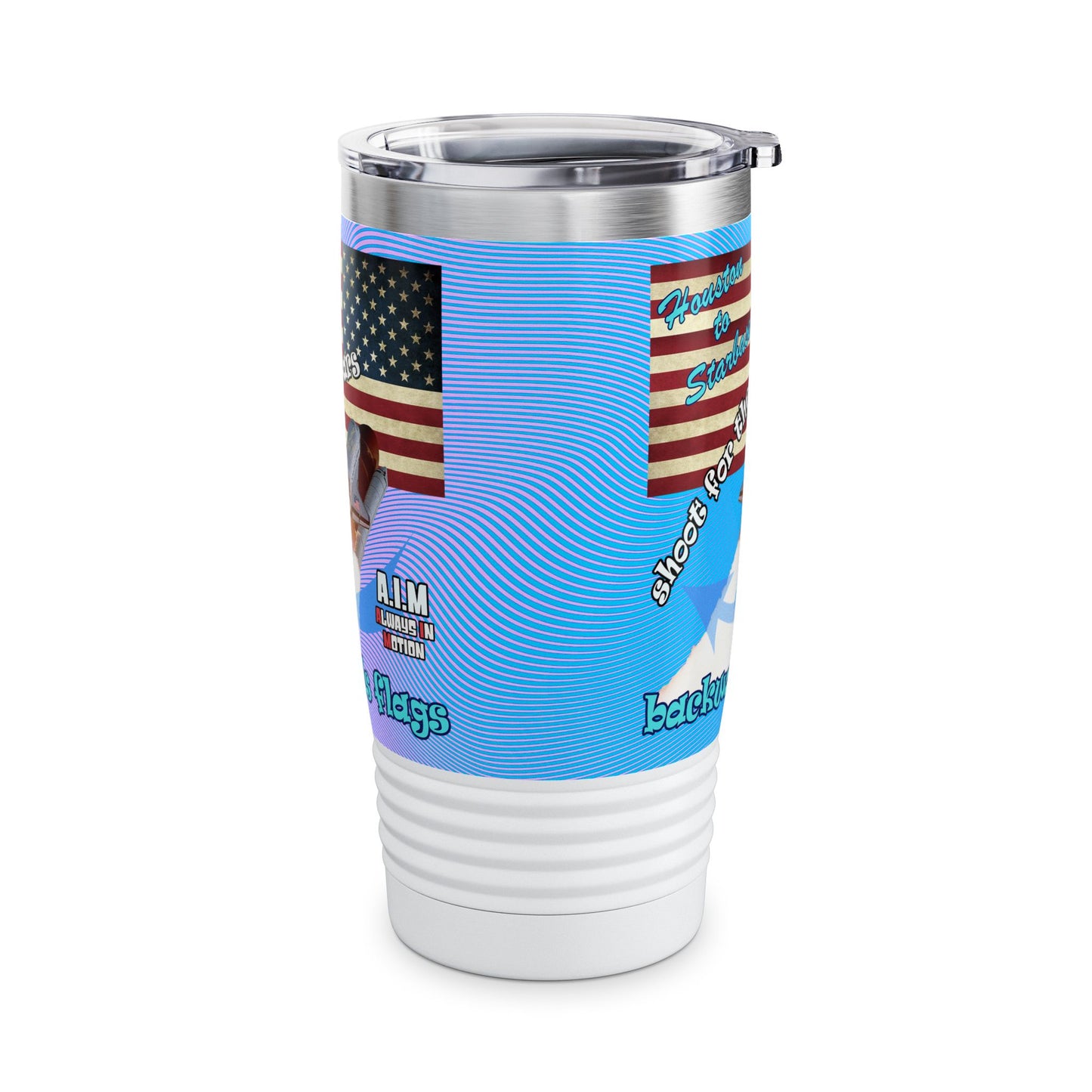 shoot for the stars - Ringneck Tumbler, 20oz (light blue-purple wave)