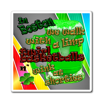celtics logo - Magnets - (rainbow split)