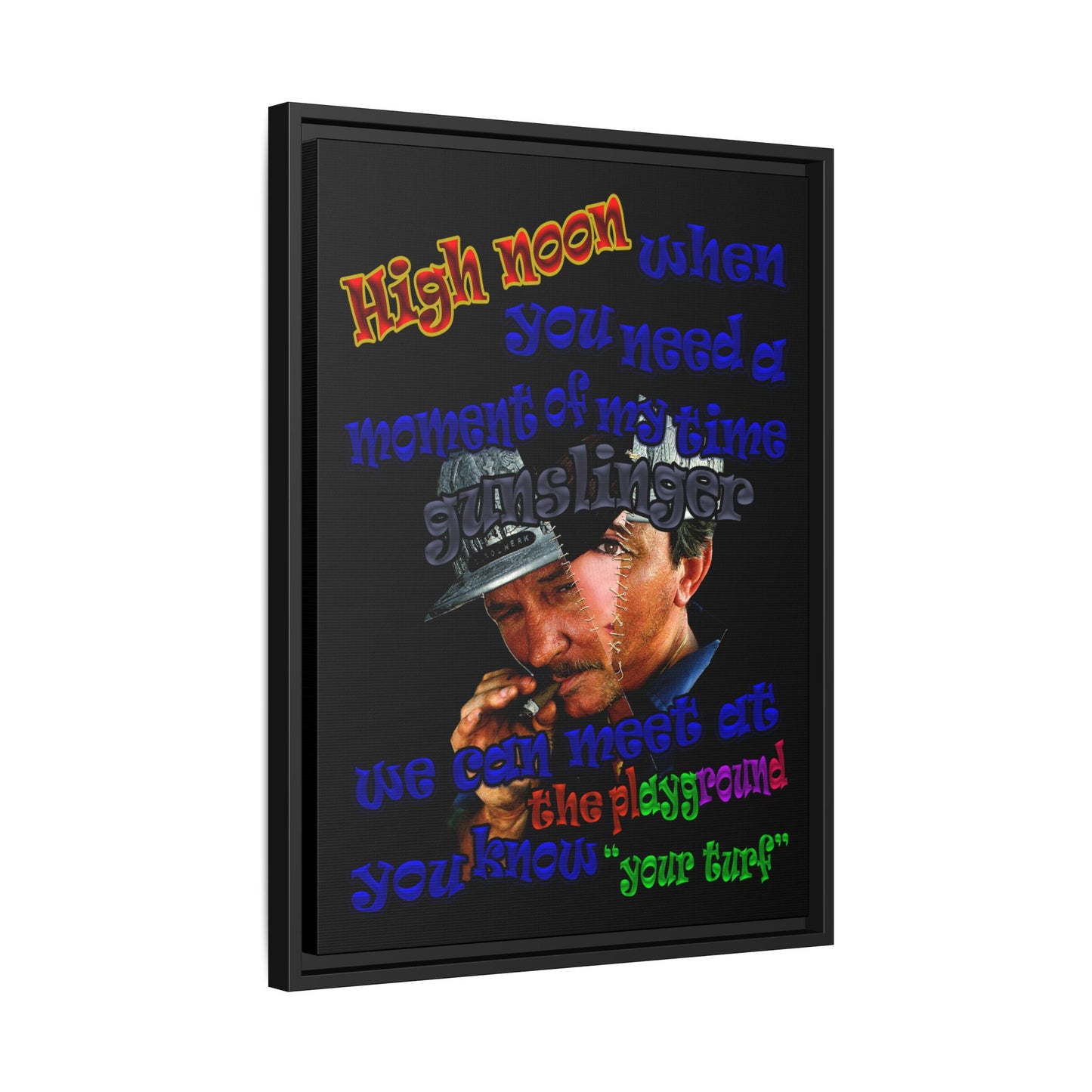 high noon - framed canvas art (black)