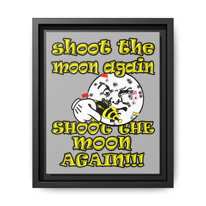 shoot the moon again - framed canvas art (light grey)