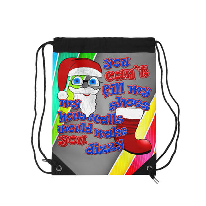 santa's shoes - Drawstring Bag (rainbow split)