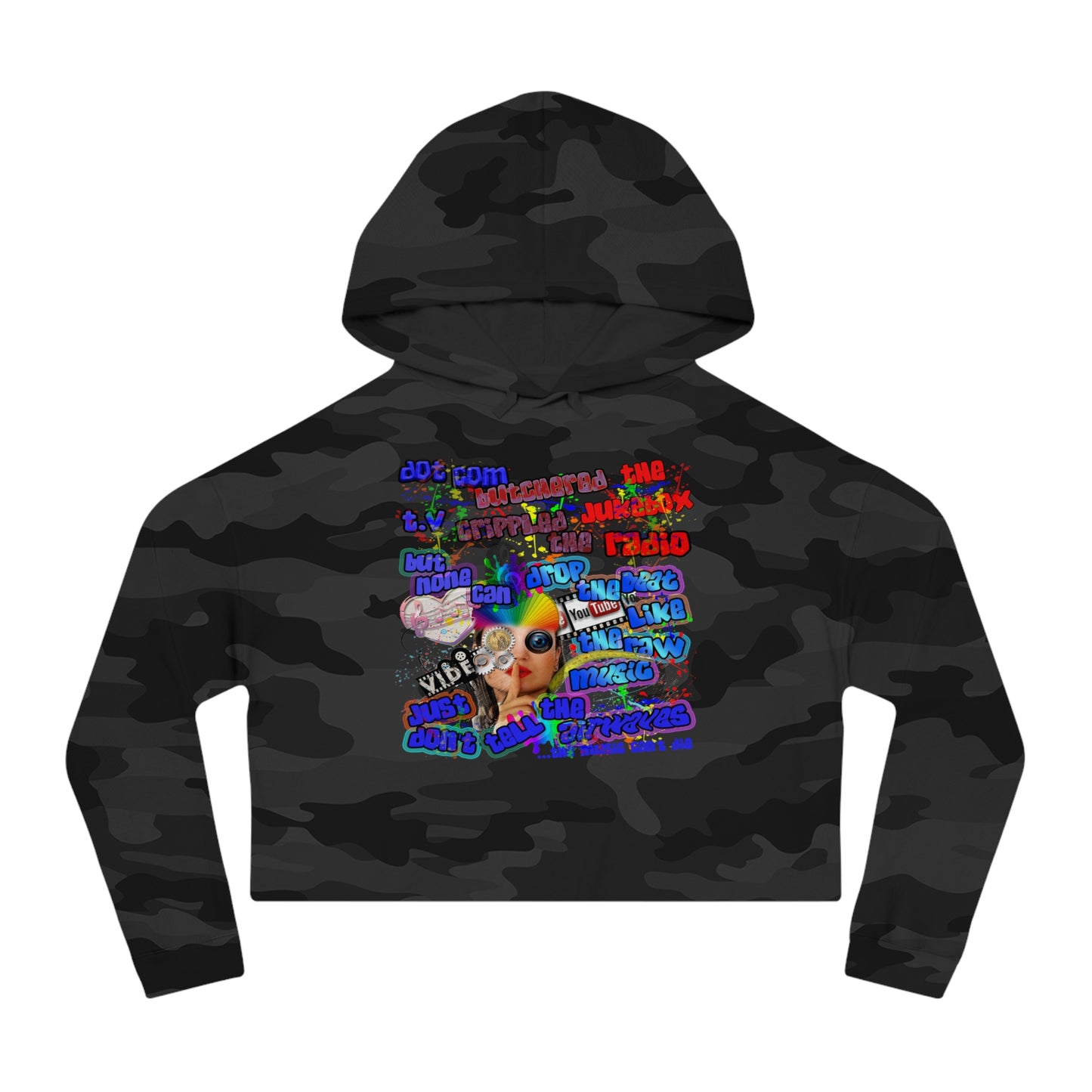 drop the beat - Women’s Cropped Hooded Sweatshirt