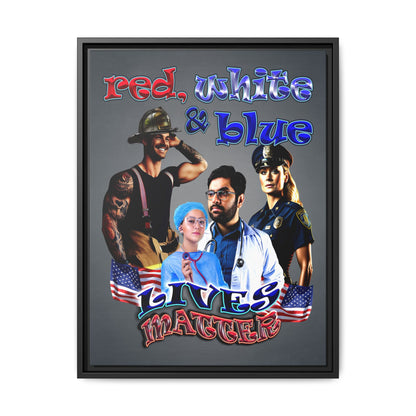 rw&b lives matter - framed canvas art (grey-light grey)