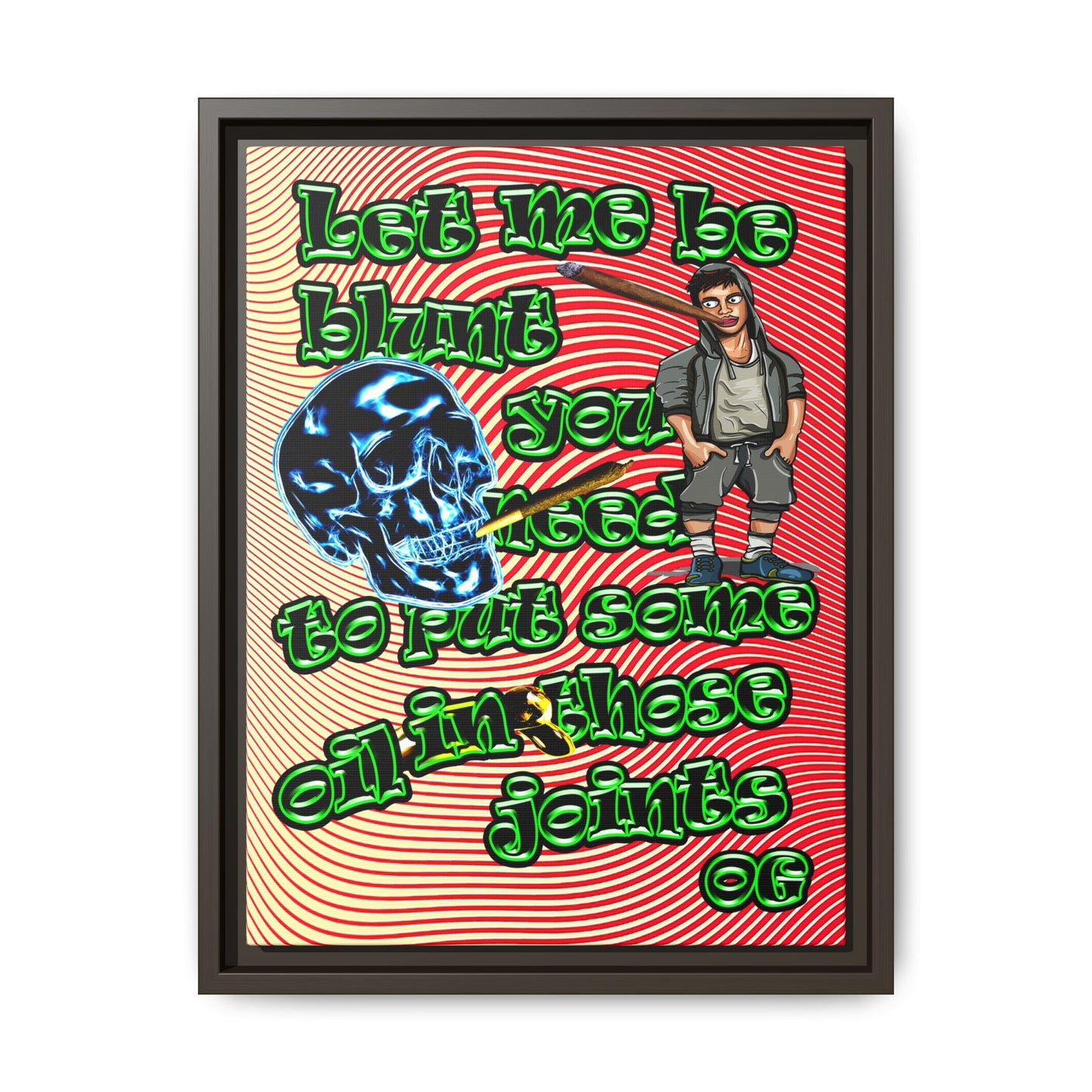 og - framed canvas art (yellow-orange wave)