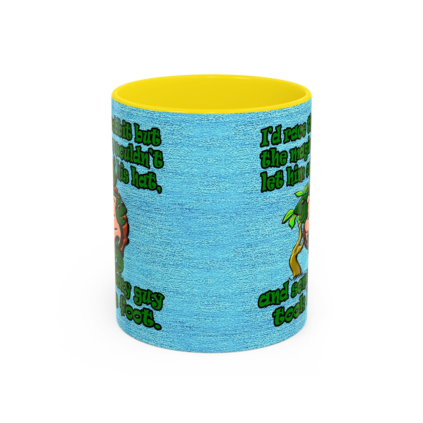 turtle race - Accent Mug (faded dark blue)