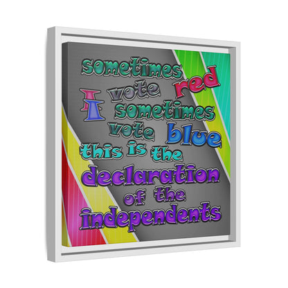 declaration of the independents - framed canvas art (rainbow split)
