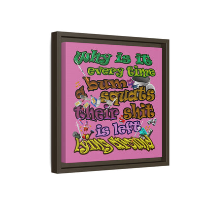 the bum's shit - framed canvas art (light pink)