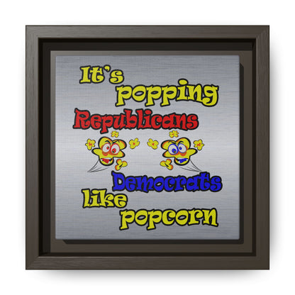 popping like popcorn - framed canvas art (brushed nickel)