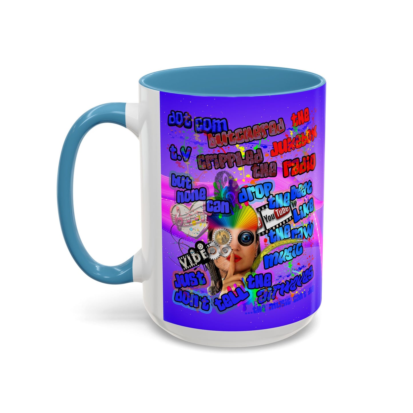 drop the beat - Accent Mug (purple-pink wave)