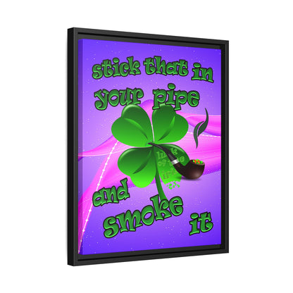 stick that in your pipe and smoke it - framed canvas art (purple-pink wave)