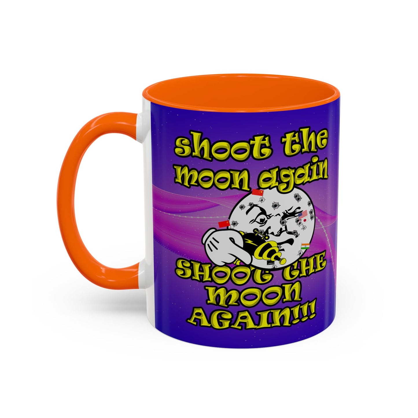 shoot the moon again - Accent Mug (purple-pink wave)