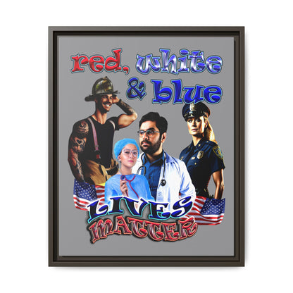 rw&b lives matter - framed canvas art (grey)