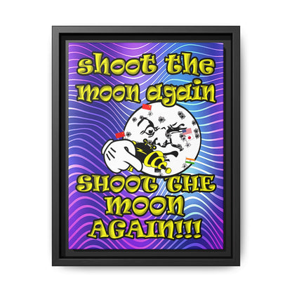 shoot the moon again - framed canvas art (purple wave)