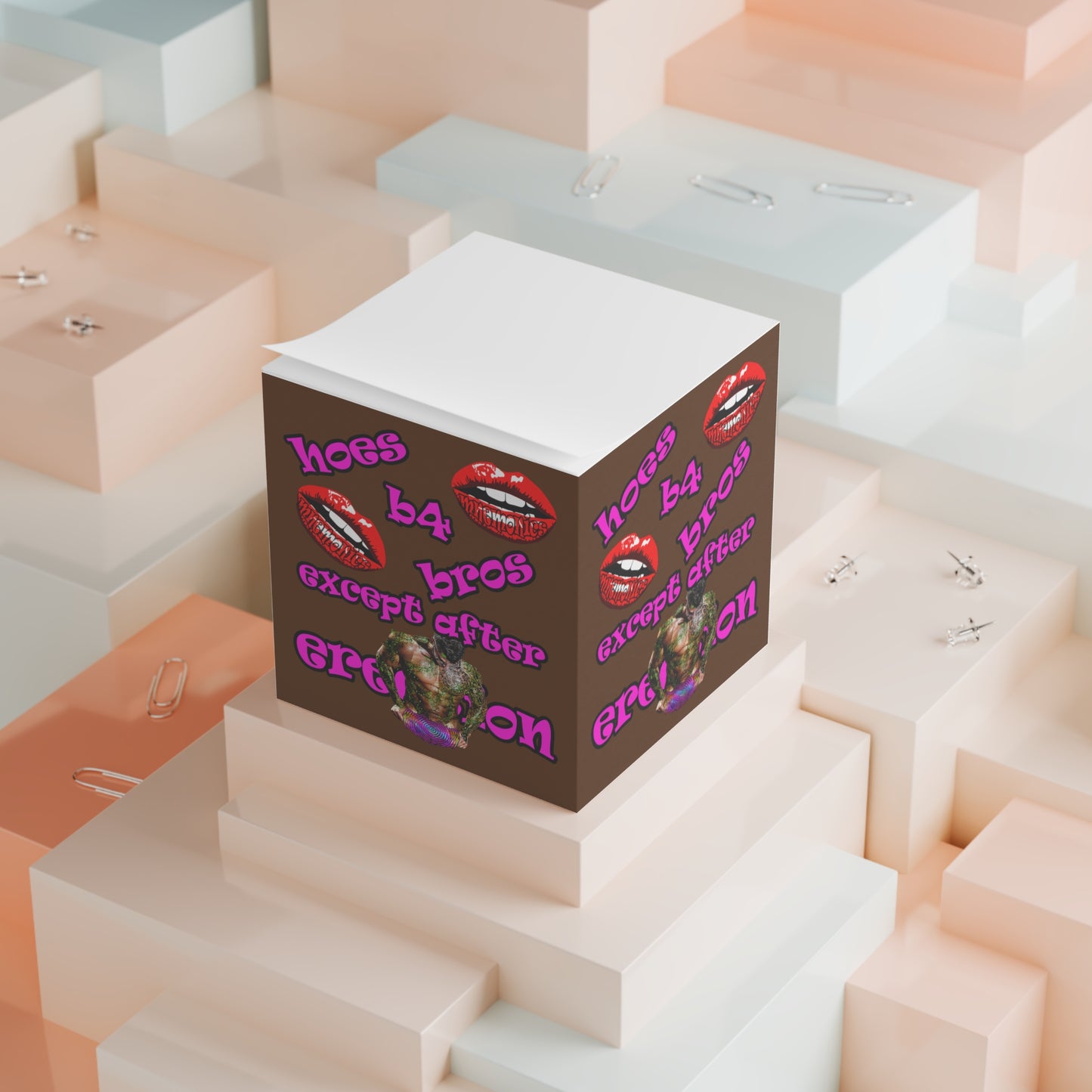 hoes b4 bros - note cube (brown)