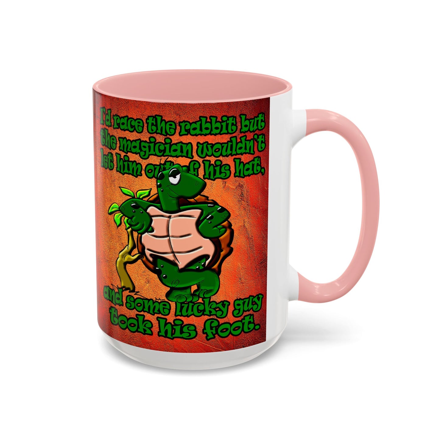 turtle race - Accent Mug (burnt orange)