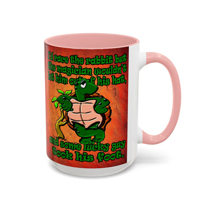 turtle race - Accent Mug (burnt orange)