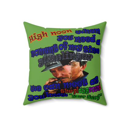 high noon - Faux Suede Square Pillow - (green)