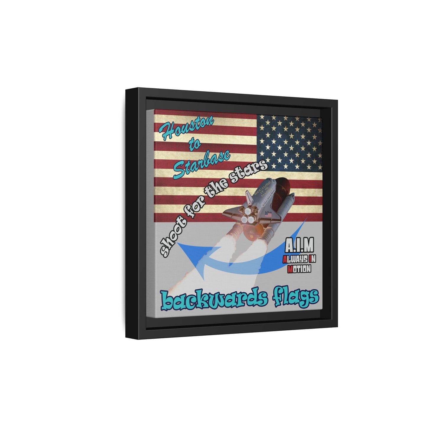 shoot for the stars - framed canvas art (light grey)