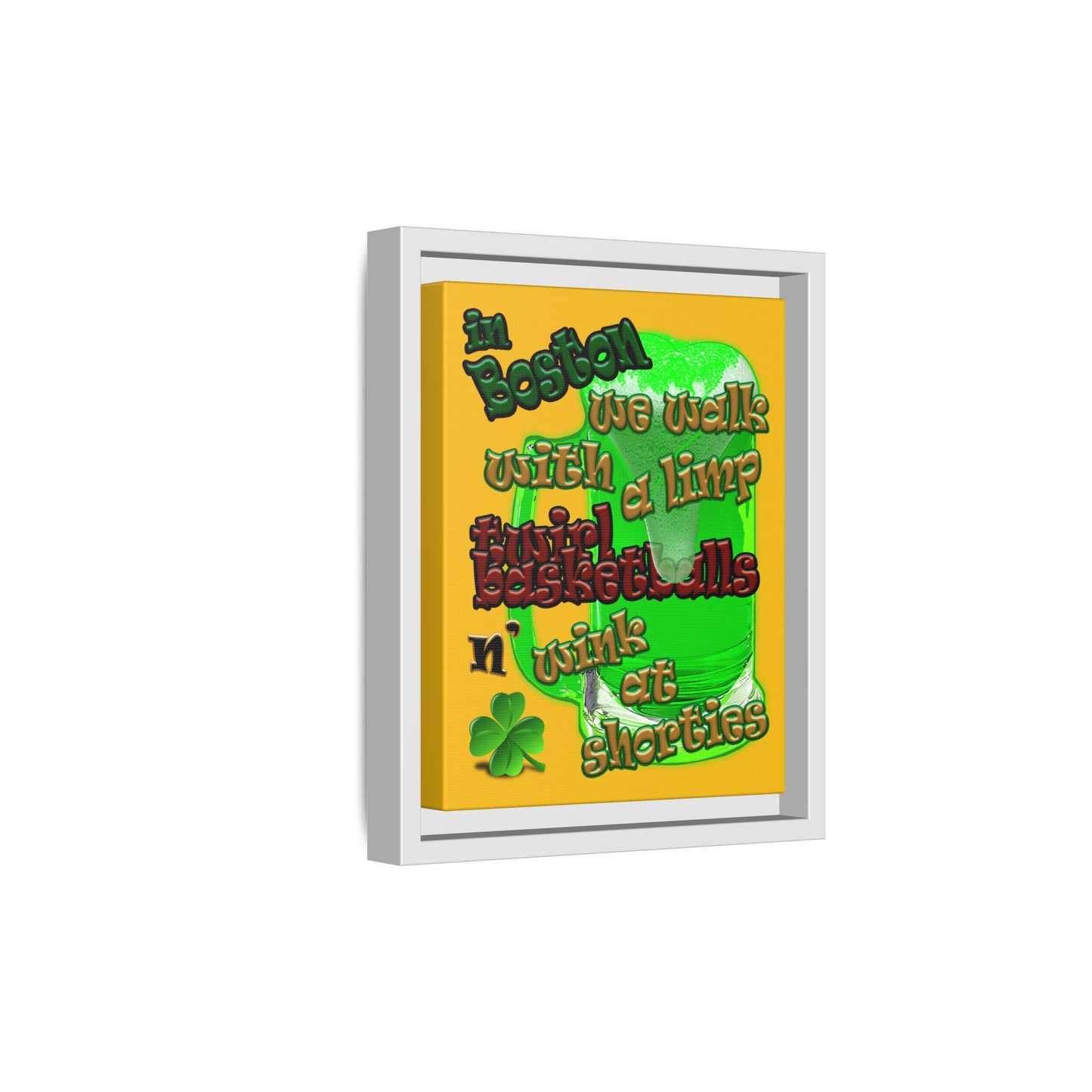 celtics logo - framed canvas art (yellow)
