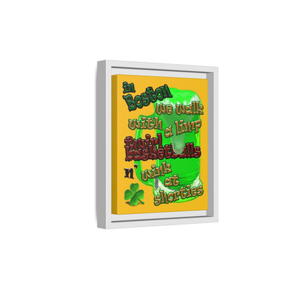 celtics logo - framed canvas art (yellow)
