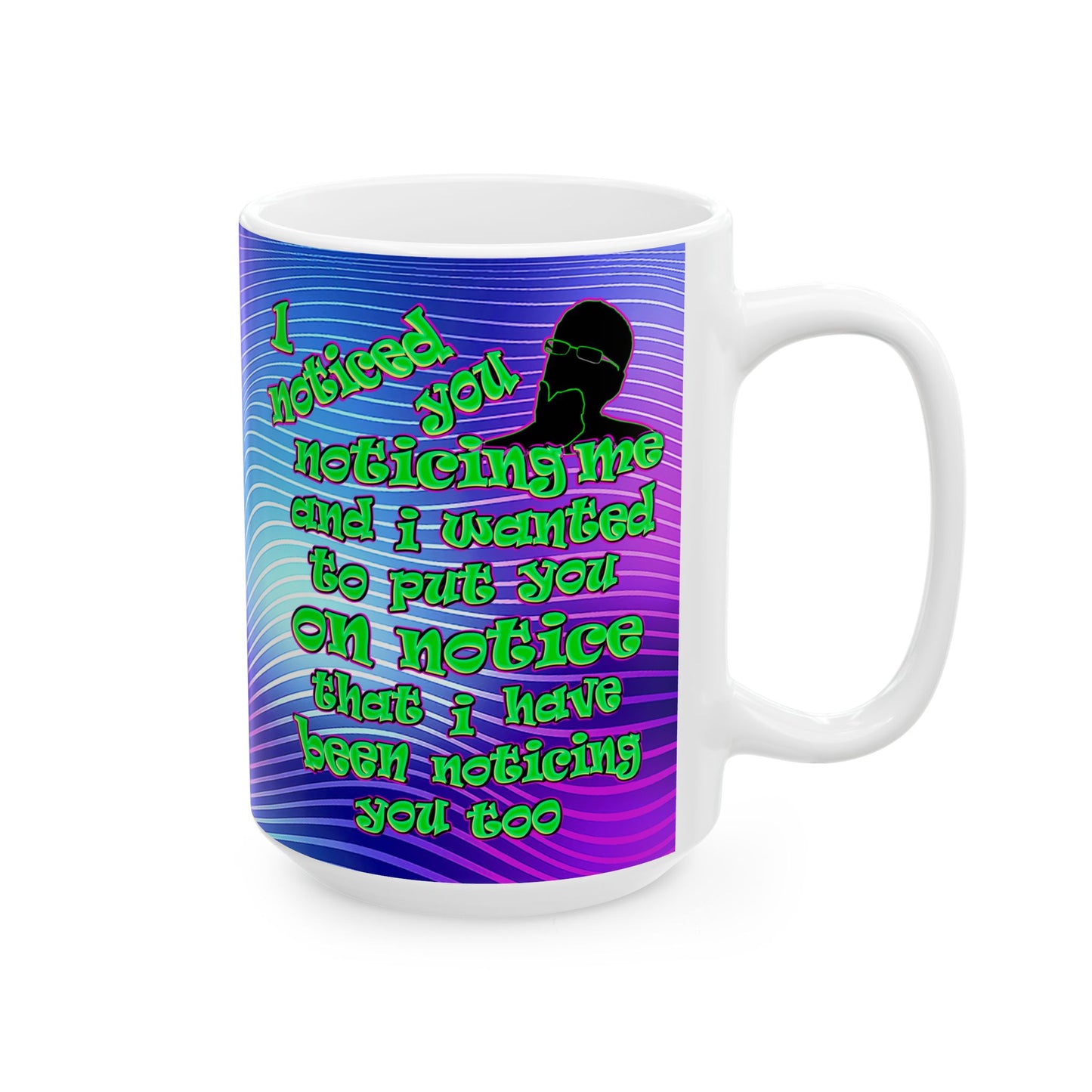 noticed you noticing - White Mug (purple wave)