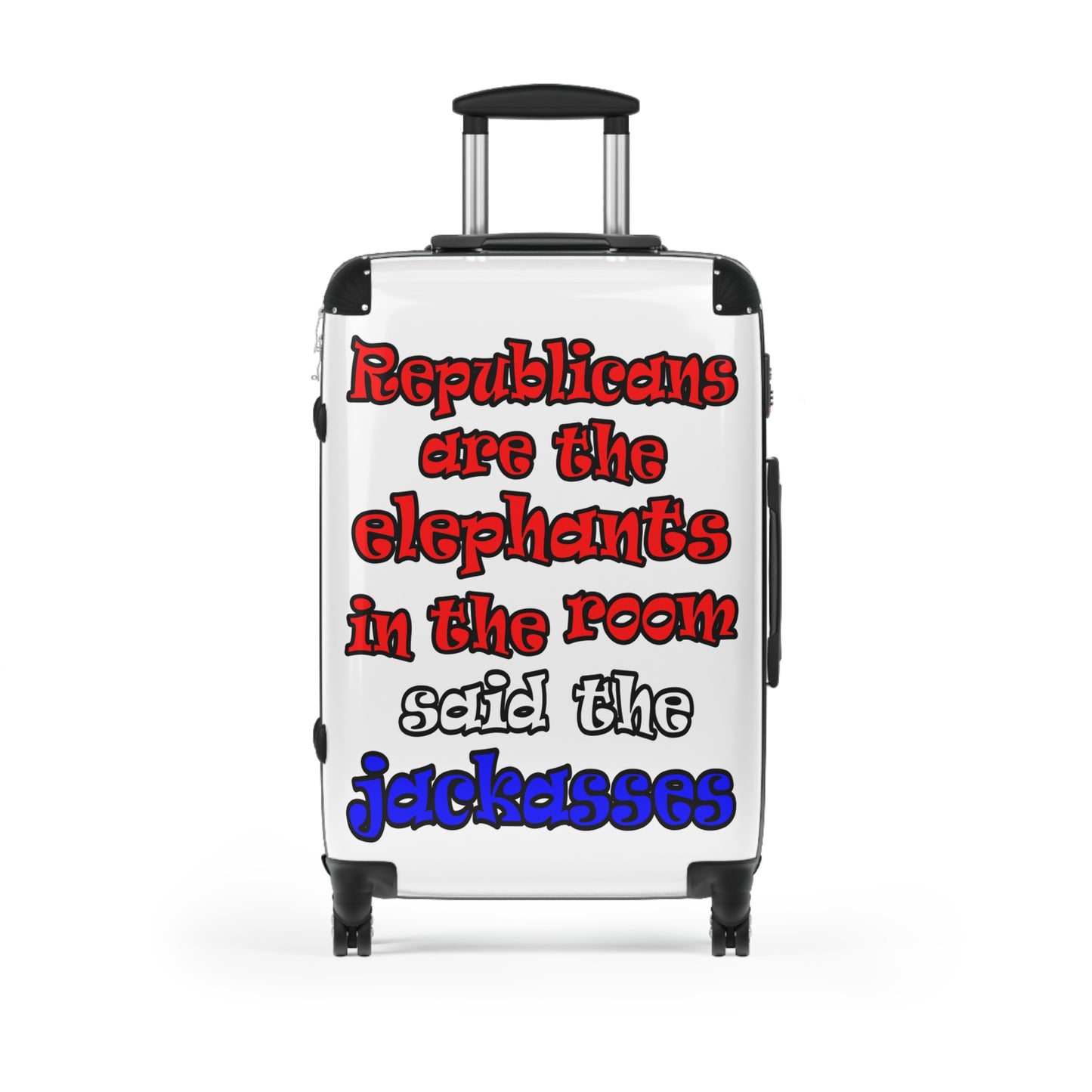 donkeys and elephants - Suitcase (white)