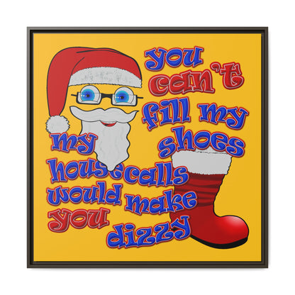 santa's shoes - framed canvas art (yellow)