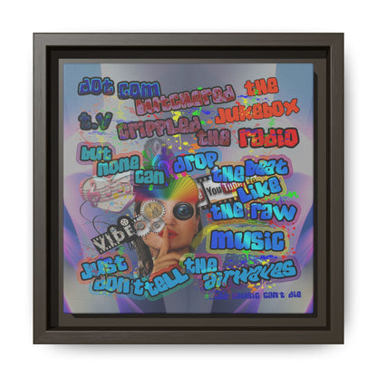 drop the beat - framed canvas art (grey-pink wave)