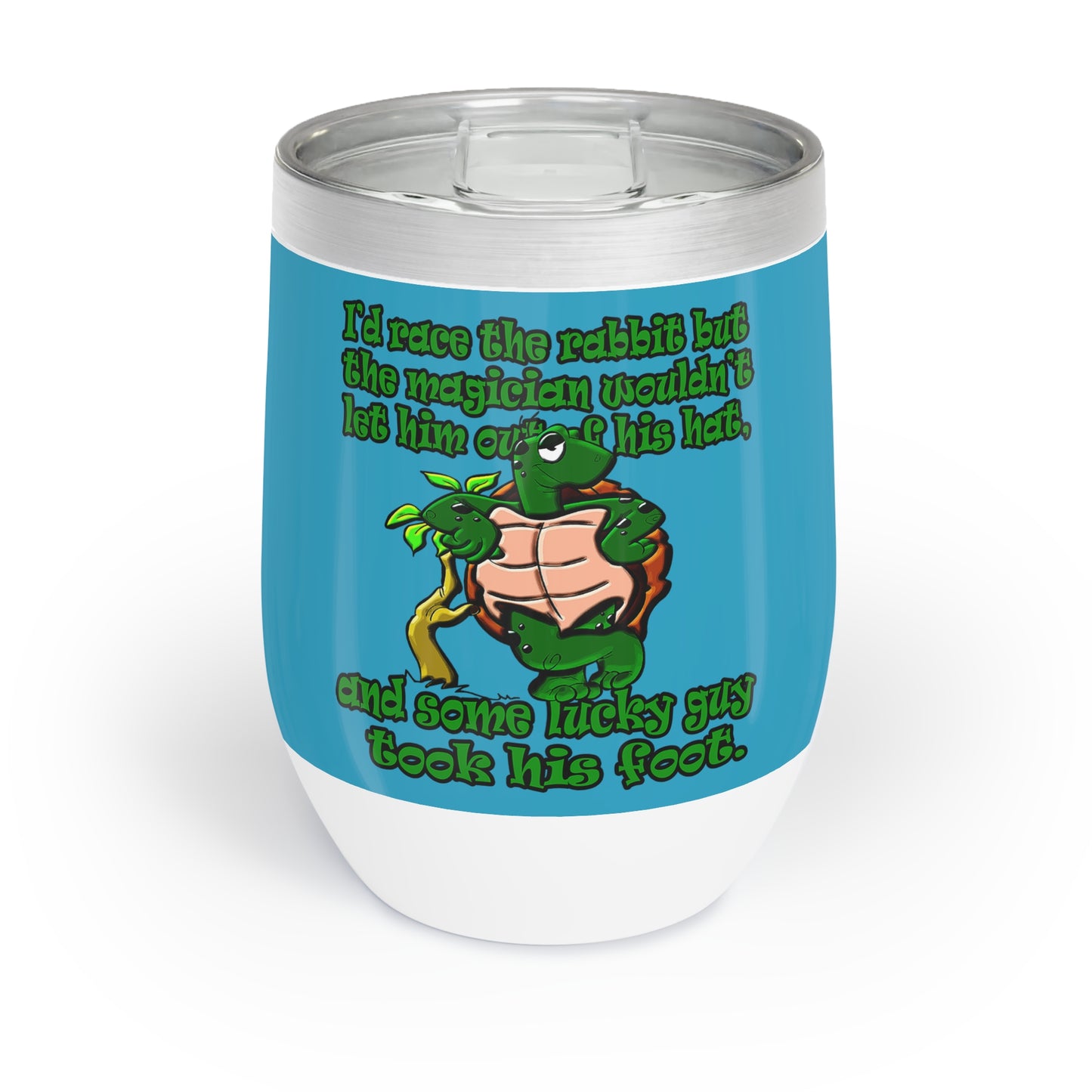 turtle race - Chill Wine Tumbler (turquoise)