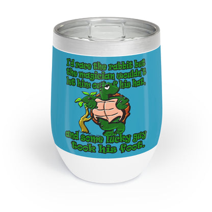 turtle race - Chill Wine Tumbler (turquoise)