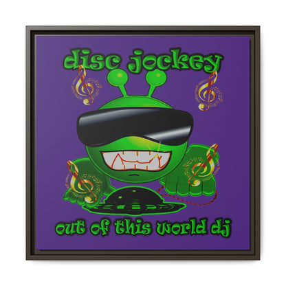 disc jockey - framed canvas art (purple)