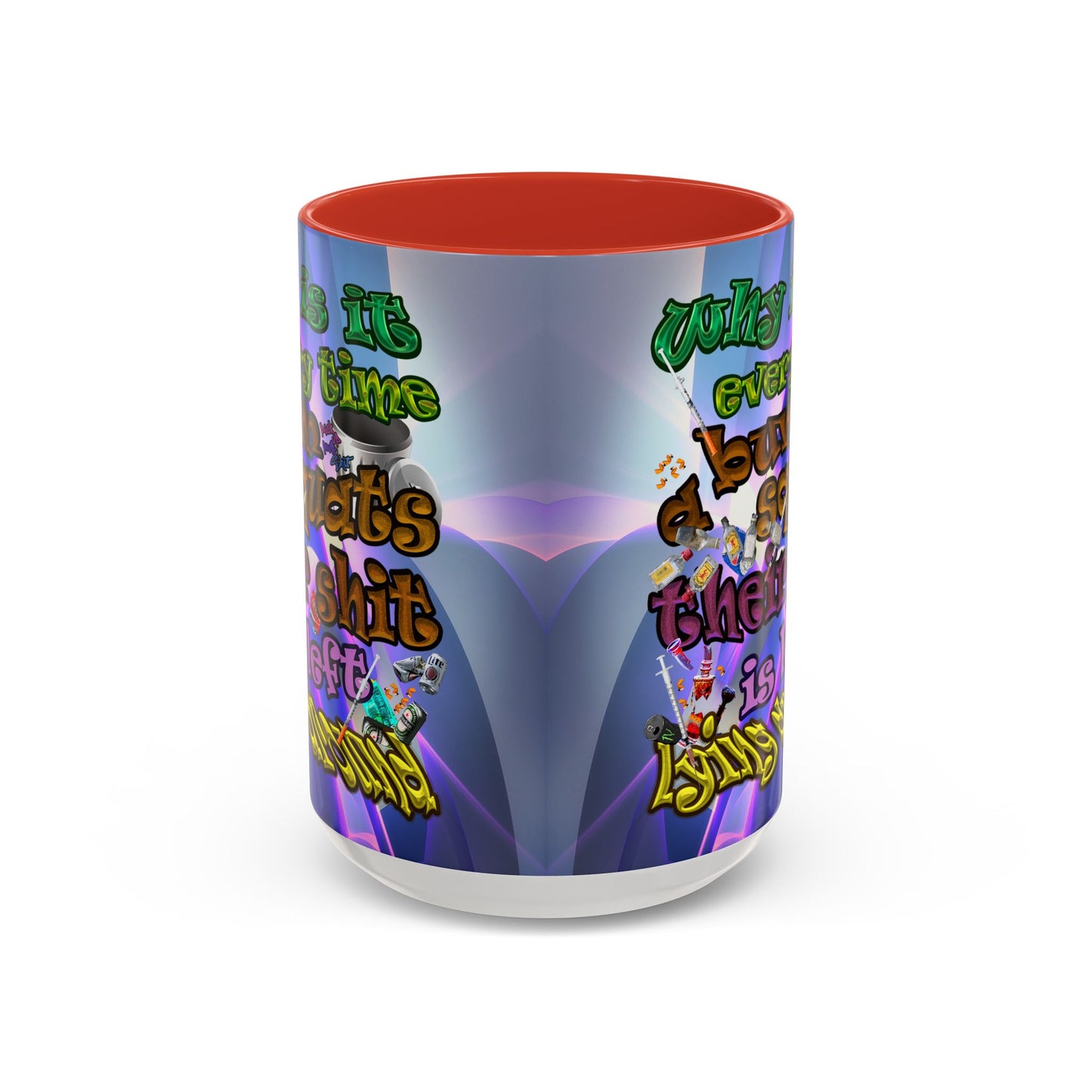 the bum's shit - Accent Mug (grey-pink wave)