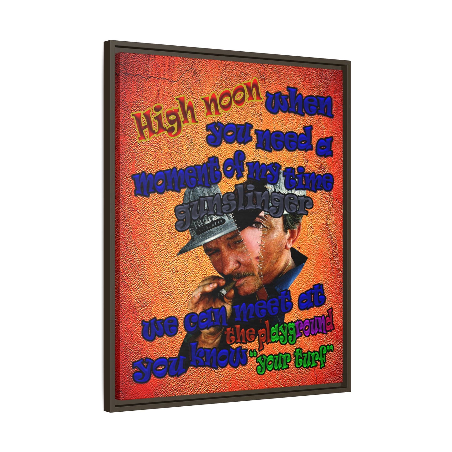 high noon - framed canvas art (burnt orange)