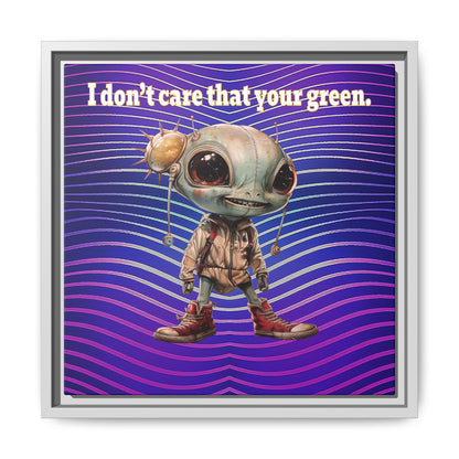 I don't care that your green - framed canvas art (purple wave)