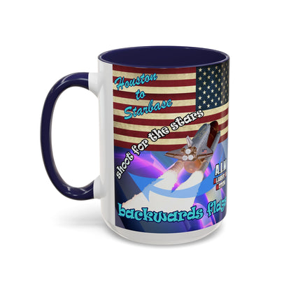 shoot for the stars - Accent Mug (grey-pink wave)