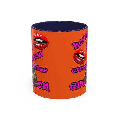 hoes b4 bros - Accent Mug (orange)