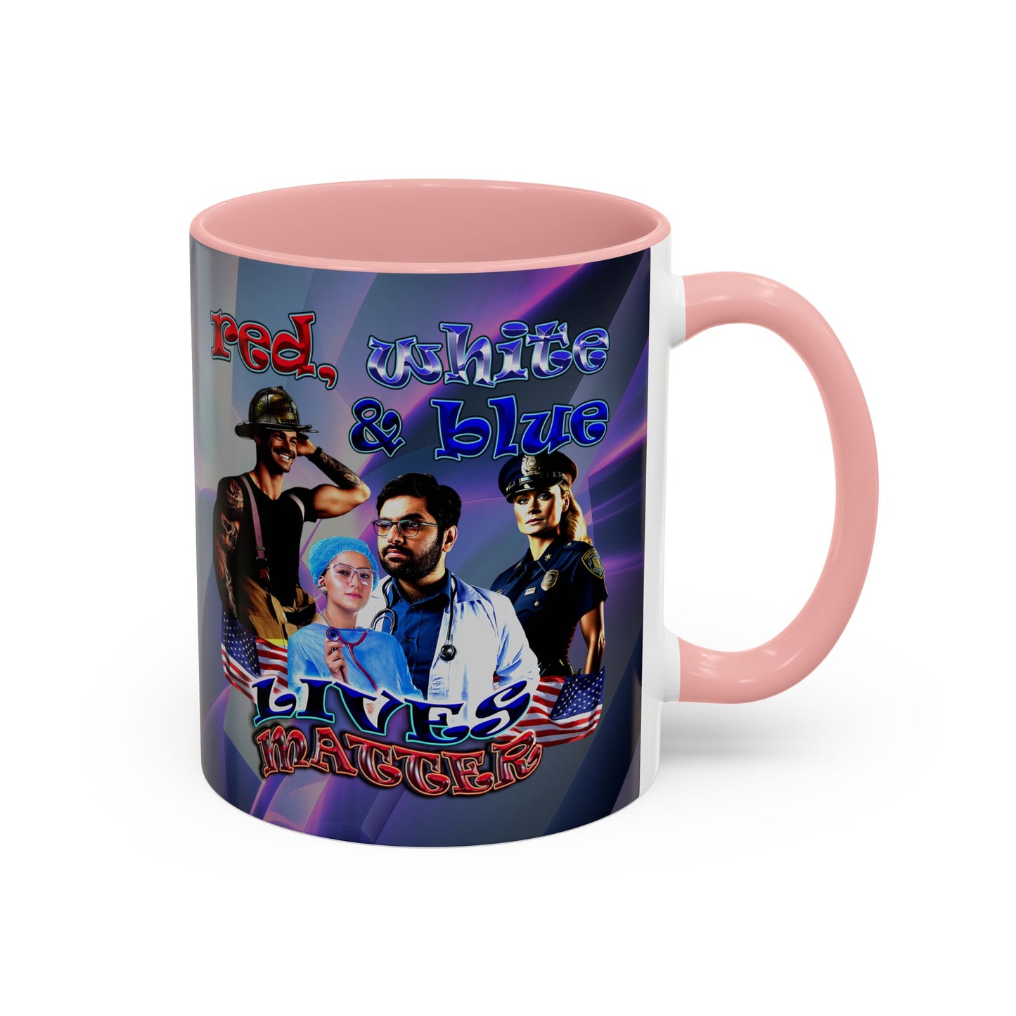 rw&b lives matter - Accent Mug (grey-pink wave)