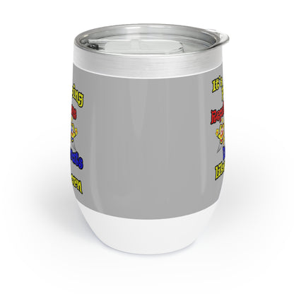 popping like popcorn - Chill Wine Tumbler (light grey)