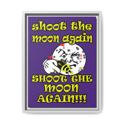 shoot the moon again - framed canvas art (purple)