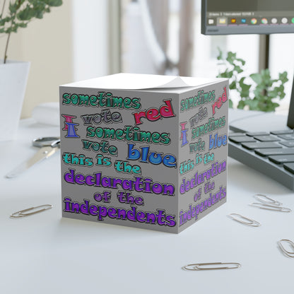 declaration of the independents - note cube (grey)