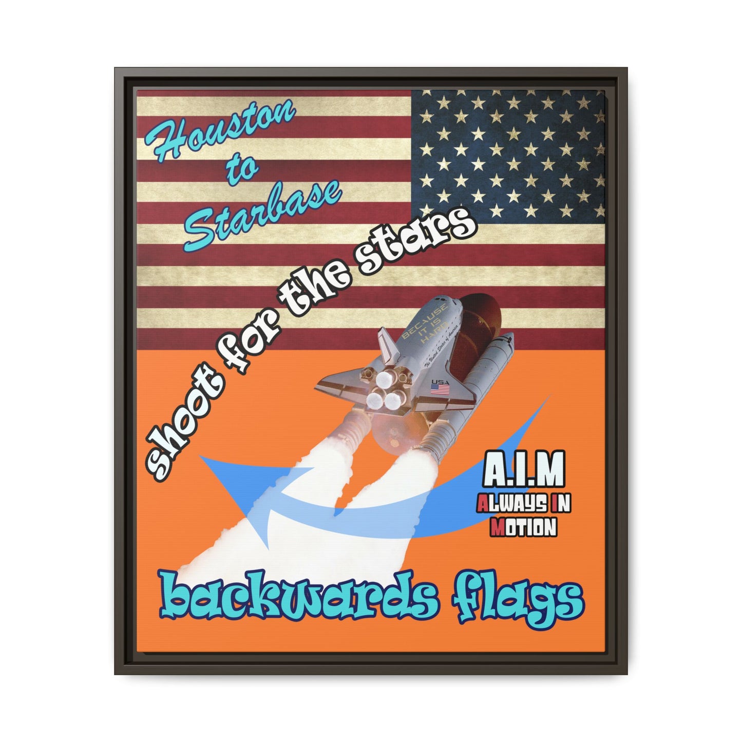 shoot for the stars - framed canvas art (crusta)