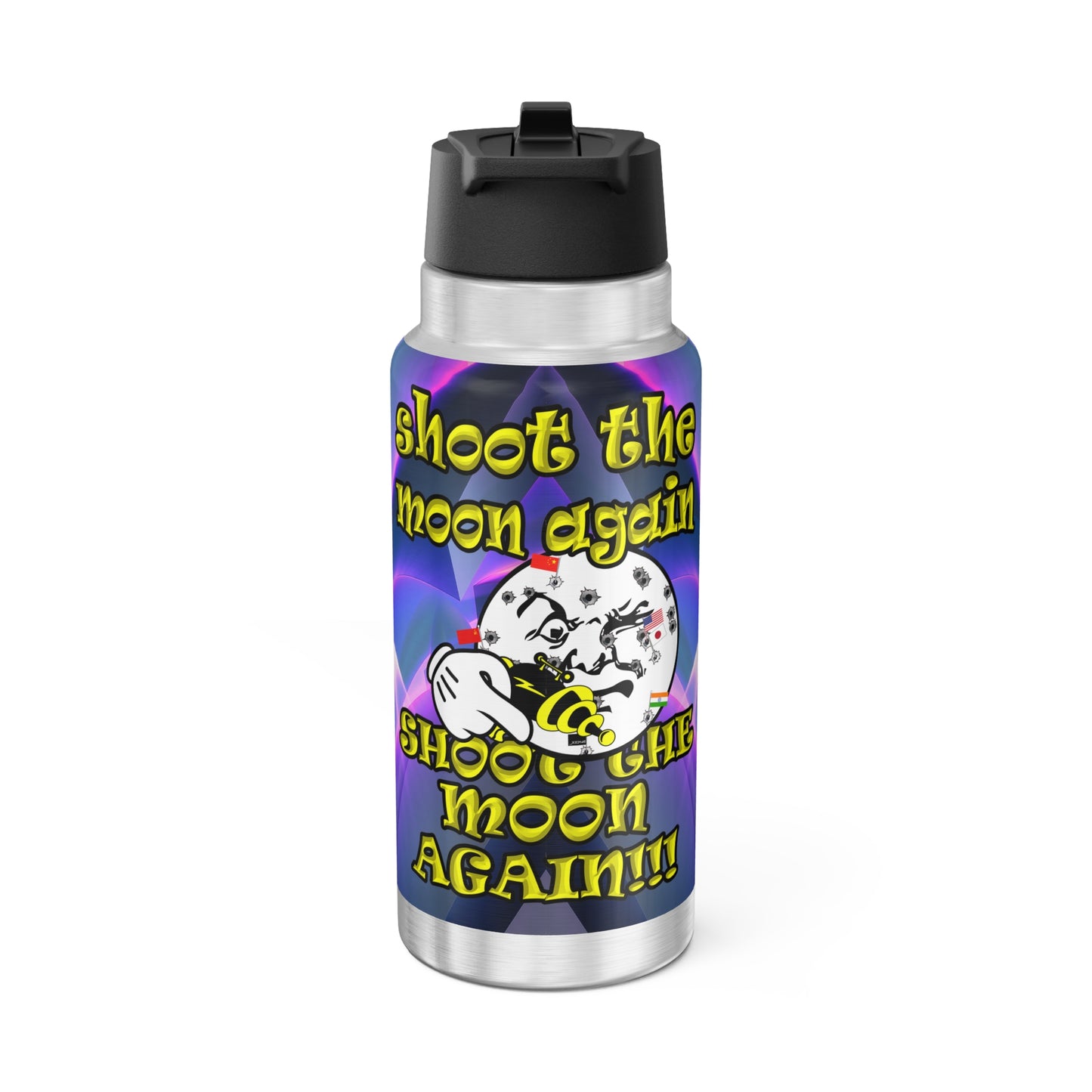 shoot the moon again - Gator Tumbler, 32oz  (grey-pink wave)
