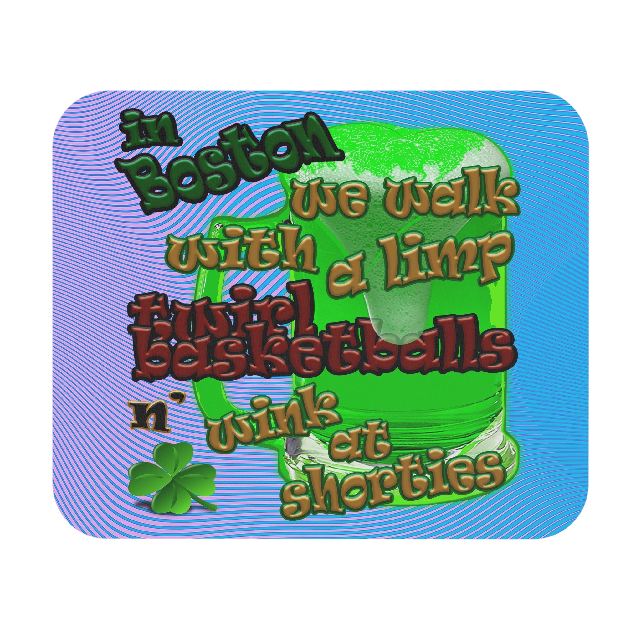 celtics logo - Mouse Pad (Rectangle) (light blue-purple wave)