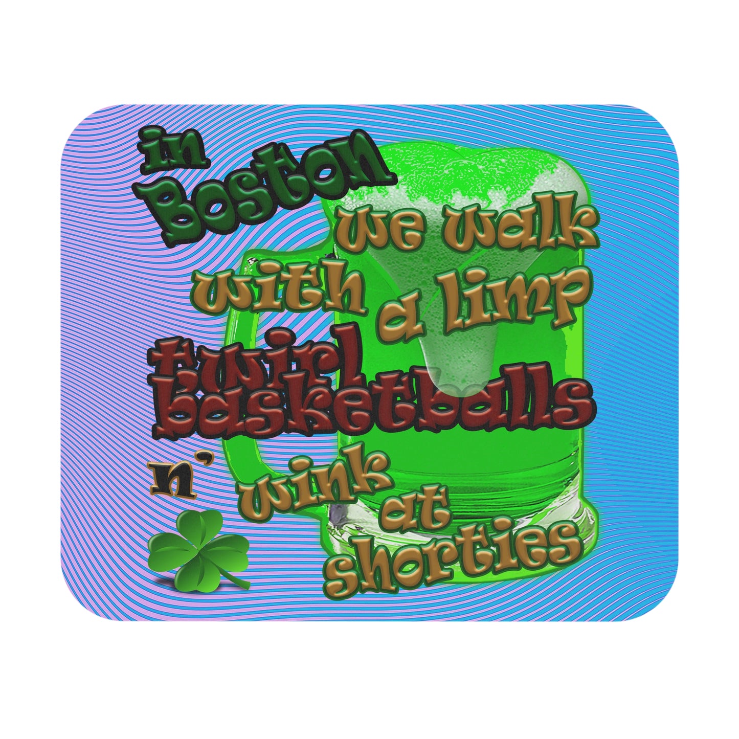 celtics logo - Mouse Pad (Rectangle) (light blue-purple wave)