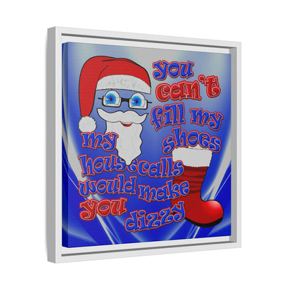 santa's shoes - framed canvas art (blue-white wave)