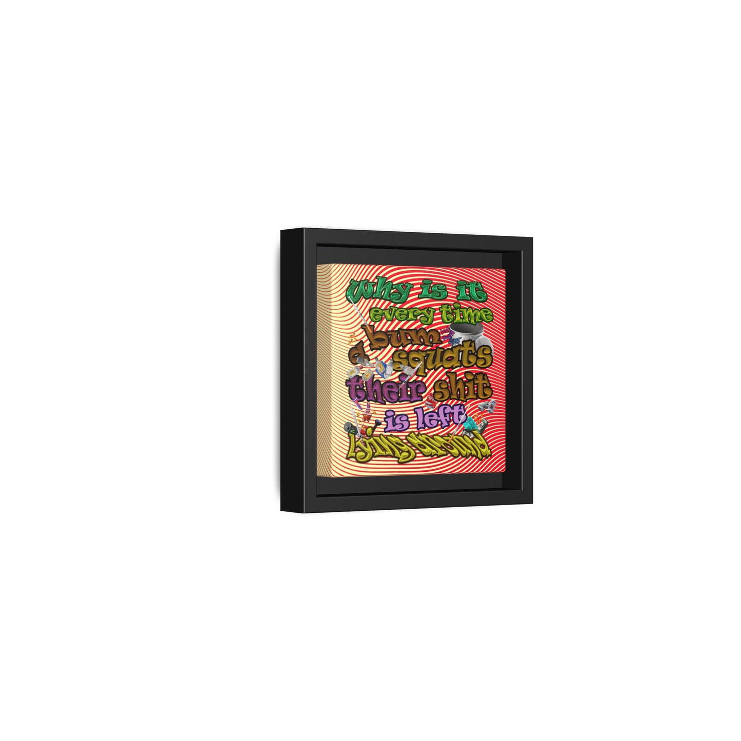 the bum's shit - framed canvas art (yellow-orange wave)