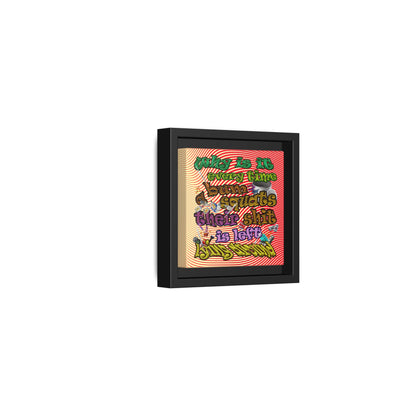 the bum's shit - framed canvas art (yellow-orange wave)
