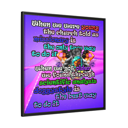 doggystyle - framed canvas art (purple-pink wave)