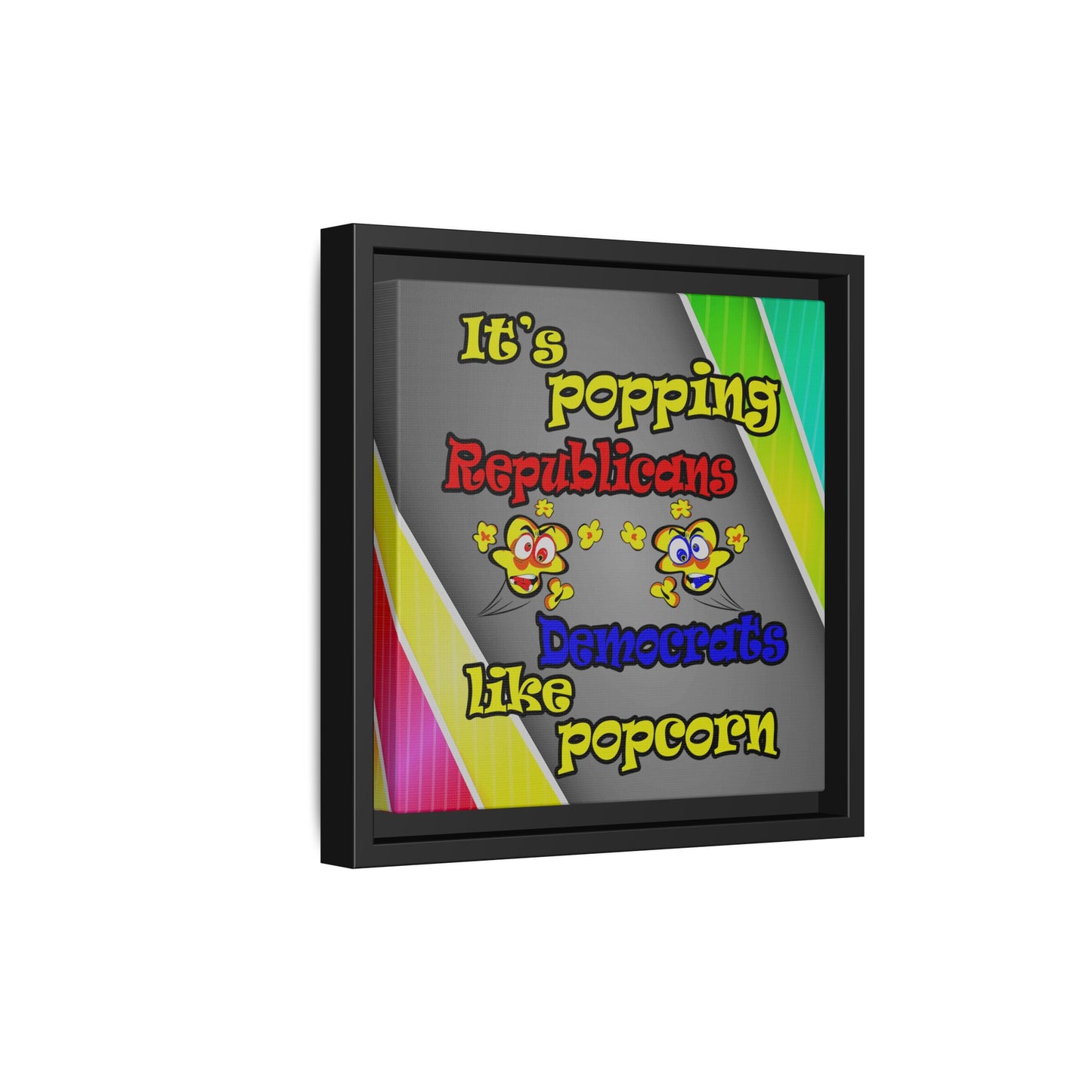 popping like popcorn - framed canvas art (rainbow split)